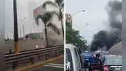 San Borja: auto se incendia en cruce de avenidas Javier Prado y Aviación