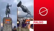 Es falso que tumbaron la estatua de Simón Bolívar en Ecuador: video fue grabado en Colombia