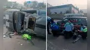 Surco: vehículo con pasajeros a bordo se vuelca en la Panamericana sur