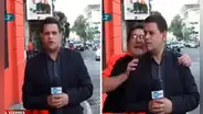 Reportero es sorprendido en la calle por su amigo durante enlace en vivo y le grita “Petete”