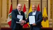 López Aliaga y alcalde de Cajamarca firman convenio, pese a investigación por lavado de activos