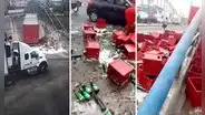 San Juan de Lurigancho: camión se despista y cajas de cerveza terminan en la vía pública