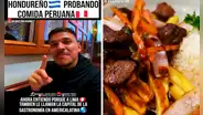Hondureño se rinde al probar lomo saltado y no deja de alabar plato del Perú: “Está sabrosísimo”