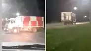 Familia vive escena de película de terror tras ser perseguida por un camión en la carretera