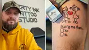 ¡Inusual propuesta matrimonial! Hombre se tatúa la pedida de mano y sorprende a su novia