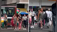 Captan a peruano caminando por la av. Abancay con peculiar prenda y le dicen: “Cuando el calor apremia”