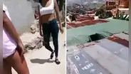 Es viral: pelea de mujeres en un techo de una casa en Venezuela deja una detenida