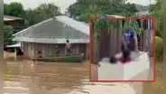 Niños usan refrigeradora para transportarse en inundaciones tras 11 horas de lluvia en Loreto