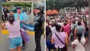 SJL: vendedores ambulantes se enfrentan a la PNP tras ser desalojados de la av. Los Jardines