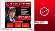 Jaime Bayly no promueve la inversión de S/950 para generar ganancias mensuales de S/20.000