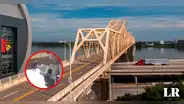 Rescate de película en EE. UU.: bomberos salvan a conductor de caer al agua tras quedar colgando en un puente