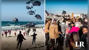 Fuerza Aérea de Estados Unidos lanza paquetes de ayuda humanitaria sobre la Franja de Gaza