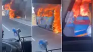 Panamericana Norte: bus de transportes se incendia en variante de Pasamayo