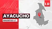 Temblor de magnitud 4.7 se sintió en Ayacucho hoy, según IGP