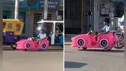 Joven es viral tras manejar carrito de juguete por las calles de Perú: “Para ese si me alcanza”