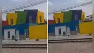 Captan vivienda con singular diseño en la Carretera Central y dicen: “La casa de 'Pataclaun'”