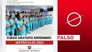 Gobierno peruano no promociona "cursos gratuitos de Enfermería" en línea