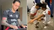 Gianluca Lapadula celebró el triunfo de Perú tocando el teclado y redes enloquecen: “Una de Agua Marina”