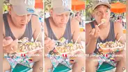 Peruano en Venezuela prueba ceviche de róbalo y deja impresionados a usuarios con su calificación