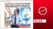 Doctor Tomás Borda no anunció remedio Flexacil Ultra para curar la artrosis
