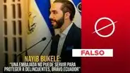 Nayib Bukele no tuiteó que una embajada "no puede proteger a delincuentes, bravo, Ecuador"