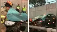 San Isidro: 3 heridos dejó el despiste de un auto en plena vía expresa