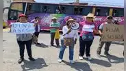 La Libertad: vecinos protestan contra Dina Boluarte durante ceremonia de entrega de títulos de propiedad