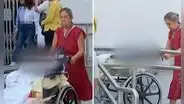 Surco: mujer de 92 años arriesga su vida al llegar en silla de ruedas al Banco de la Nación para reclamar aportes