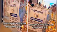Invitados ingresan bailando a una BODA EN PERÚ y llevan título de propiedad de terreno para los novios