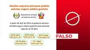 Gobierno peruano no publicó este anuncio sobre "seguro médico gratuito" solo para mayores de 50 años