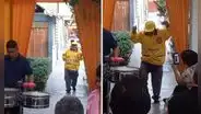 Heladero PERUANO no se resistió y se unió fiesta chicha en la calle: “D'Onofrio cerca de ti”