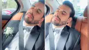 Novio se queda dormido camino a su boda y en redes lo trolean: “Está que ahorra energía”