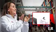 Dina Boluarte asistió rodeada de francotiradores a inaugurar un colegio en La Molina