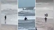 Ladrón entró al mar para escapar de la policía, pero se entrega tras no soportar el agua helada