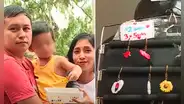 ¡Ingenioso! Hombre convierte su taxi en una tienda al paso para promocionar el arte de su esposa