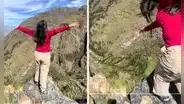 Peruana grababa video para TikTok, pero casi sufre terrible caída de precipicio: “Cerca de San Pedro”