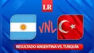 Resultado de vóley Argentina vs. Turquía, Liga de Naciones 2024: marcador del partido