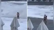 Joven de 20 años es arrastrada por las olas del mar y desaparece frente a los ojos de su pareja en Rusia