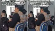 Alumna de Ingeniería Civil causa curiosidad al usar casco en clases y dicen: “Por si se cae el techo”