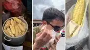 Español quedó fascinado con el choclo con queso: “Una de mis comidas favoritas callejeras de Perú”