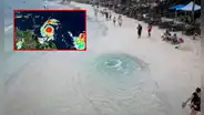 Las intensas lluvias abren más de 10 ojos de agua en el mar del Caribe en México, antes de la llegada de Beryl