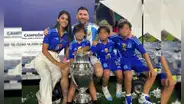 Así celebró Antonela Roccuzzo con Lionel Messi y sus hijos el triunfo de Argentina en la Copa América