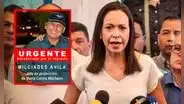 María Corina Machado denuncia "secuestro" de su jefe de seguridad: "Hago responsable a Nicolás Maduro"