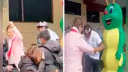 Rectora de San Marcos sorprende al bailar ‘Mi gatito miau miau’ con Gusano Legendario en almuerzo especial