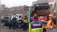Recolector de basura queda herido tras choque de camión con auto  cerca de estación VMT de la Línea 1