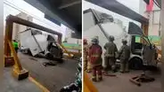 Camión choca contra puente vehicular en la av. Brasil: chofer fue trasladado a clínica de Pueblo Libre
