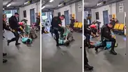 Policía es suspendido tras ser captado en VIDEO pateando la cabeza de joven en aeropuerto de Reino Unido