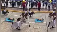 Niños representaron la ejecución de Túpac Amaru en desfile y dicen: “En efecto, es la historia del Perú”