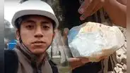 Universitario de la UNI sale de excursión y encuentra mina de piedras preciosas en su camino: "Me lo voy a llevar"