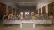 San Martin de Porres y Santa Rosa juntos a la Última Cena de Da Vinci